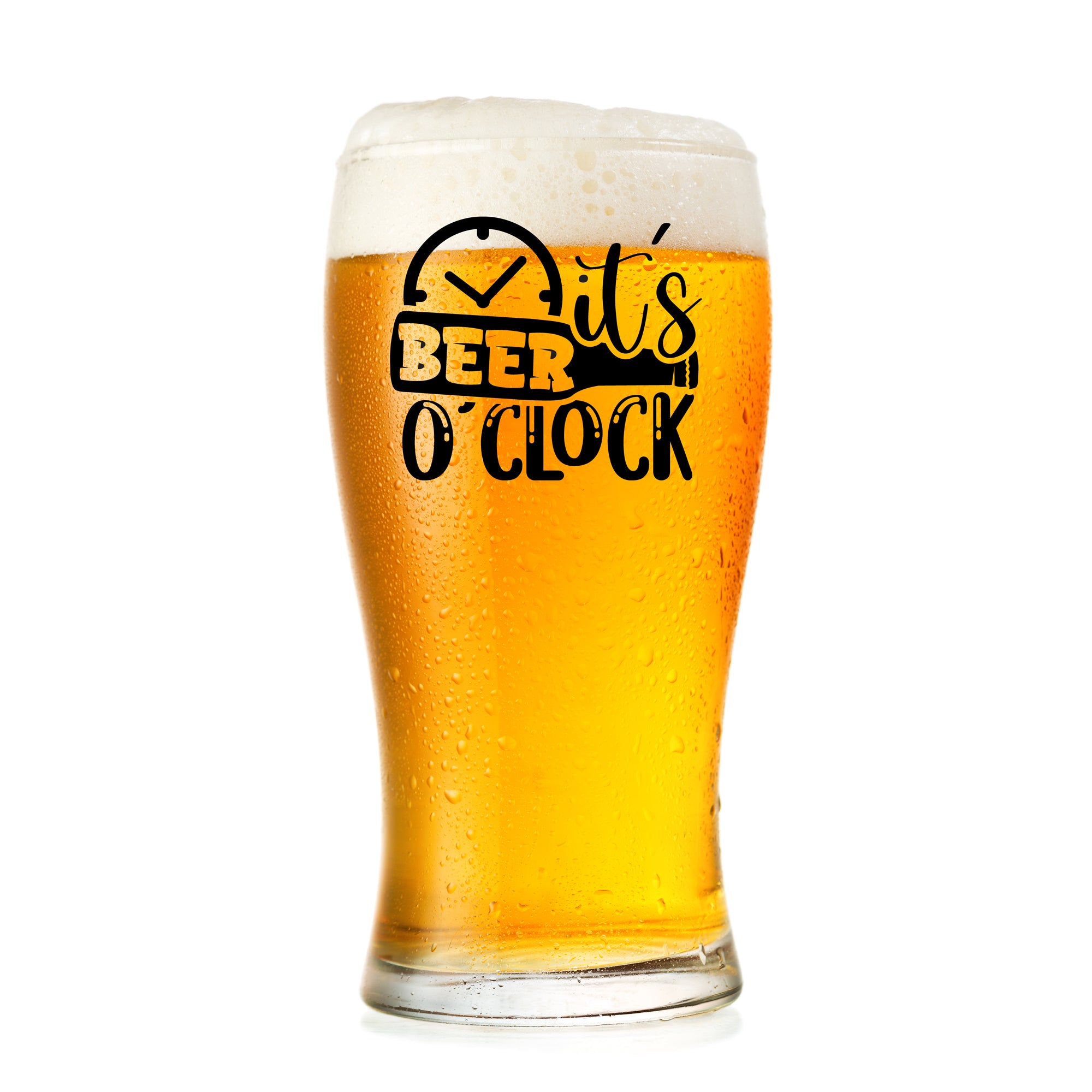 It's Beer O'Clock Pint Glass | Novelty Beer Glass | Beer Glasses for Men Gift |Beer Glass Gift Comes with Gift Box personalised beer glasses ukgiftstoreonline