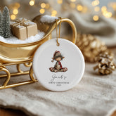 Personalised Baby's First Christmas Ornament With Elves