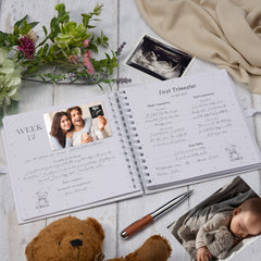Personalised Pregnancy Journal and First Year Record Book Teddy Themed