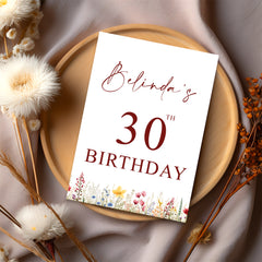 Personalised Any Age Birthday Celebration Customised Table Sign Scrapbook ukgiftstoreonline