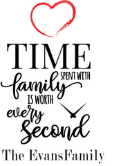 Personalised Family Time Spent Sentiment Lamp With Wood Base Night Light