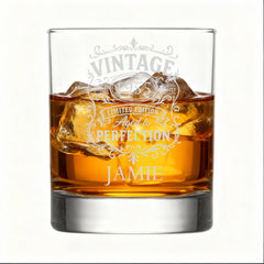 Personalised Bespoke Birthday Whisky Glass Any Age 70th, 60th, 50th, 40th, 30th