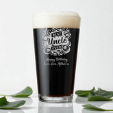 Personalised Engraved 1 Pint Beer Glass Gift For Uncle
