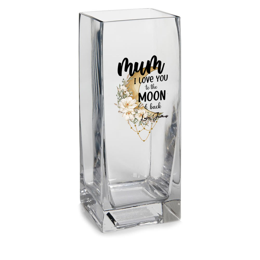 Personalised Mum Flower Vase Gift Love You To The Moon and Back Loving Memory Remembrance ukgiftstoreonline