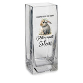Personalised Retirement Flower Vase Gift With Teddy Bunny Personalised Flower Vase ukgiftstoreonline