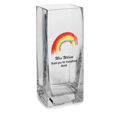 Personalised Teacher Flower Vase Gift With Rainbow