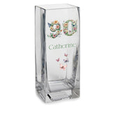 Personalised 90th Birthday Flower Vase Gift Present With Floral Numbers