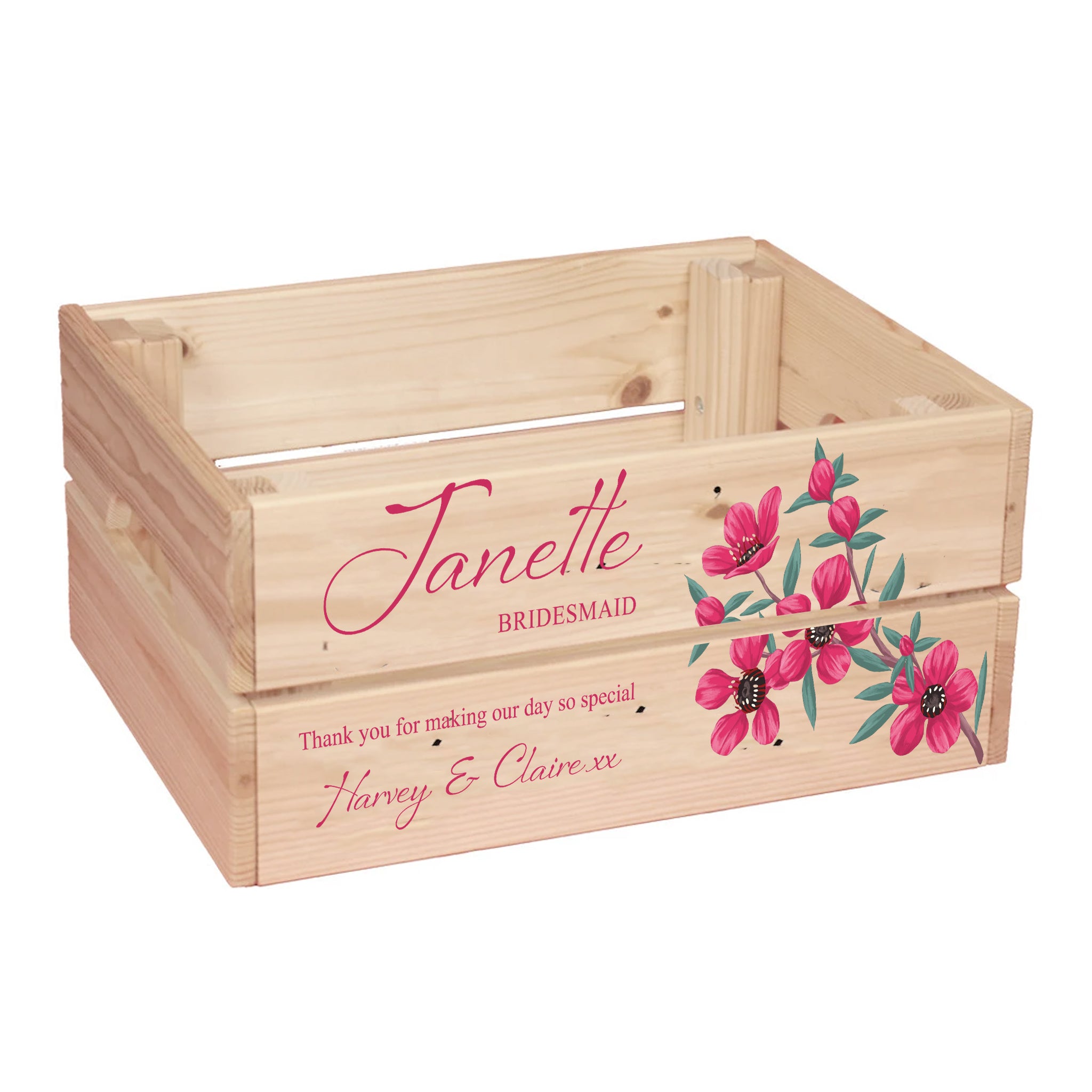 Personalised Wedding Favor Crate Box For Bridesmaid, Etc. storage crate ukgiftstoreonline