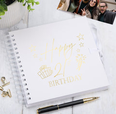 21st Birthday Memory Scrapbook Album With Present Design Various Colours Available