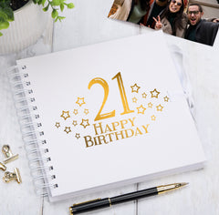 21st Birthday Memory Scrapbook Album With Star Design Various Colours Available