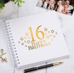 16th Birthday Memory Scrapbook Album With Star Design Various Colours Available