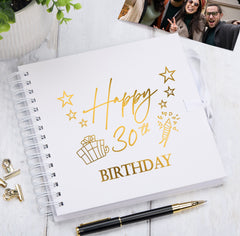 30th Birthday Memory Scrapbook Album With Present Design Various Colours Available