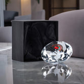 Personalised Teacher Diamond Paperweight Gift With Apple Rainbow