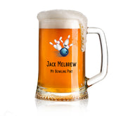 Personalised Bowling Themed Beer Mug Tankard Gift Birthday Or Events