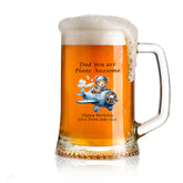 Personalised Awesome Dad Beer Glass Tankard Gift Any Occasion