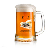 Personalised Vintage Car Dad Beer Glass Tankard Gift Any Occasion