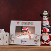 Personalised My First Christmas Colourful Photo Frame Landscape
