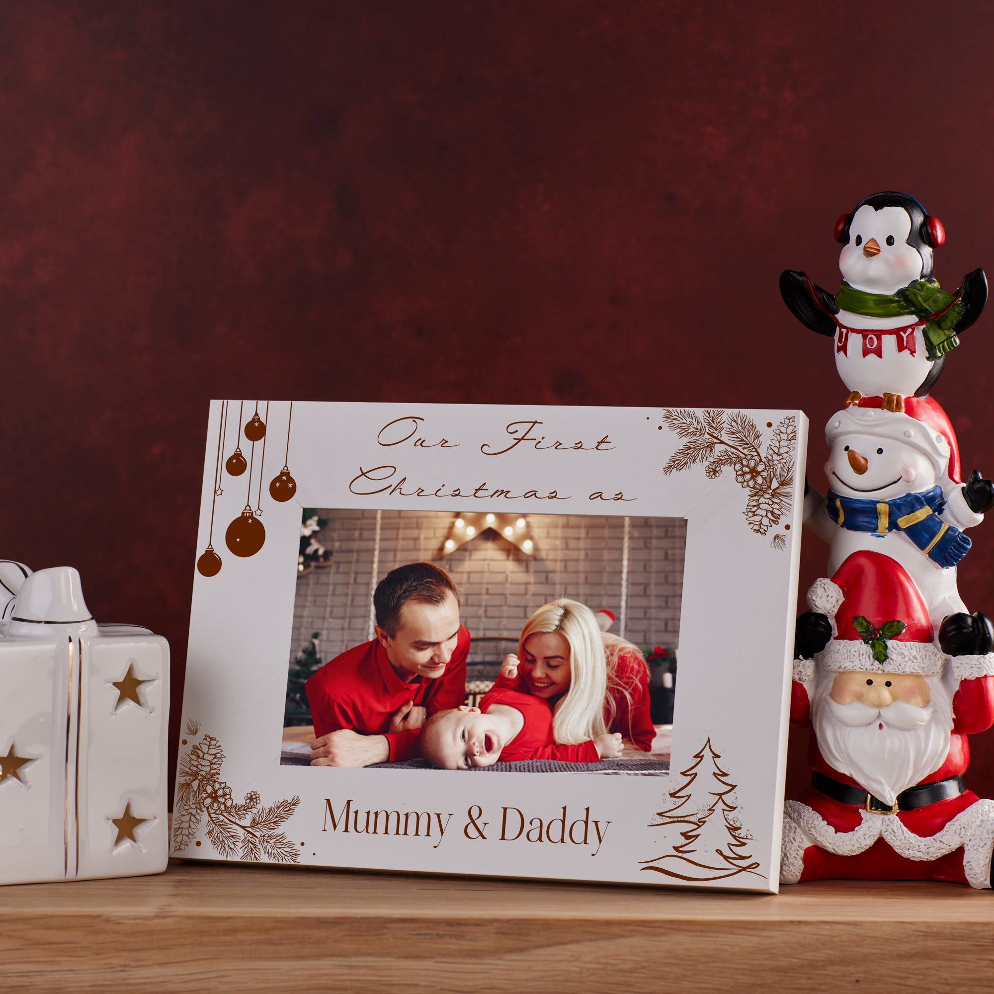 First Christmas As Mummy and Daddy Photo Frame Photo Frame ukgiftstoreonline White 6x4 Inch