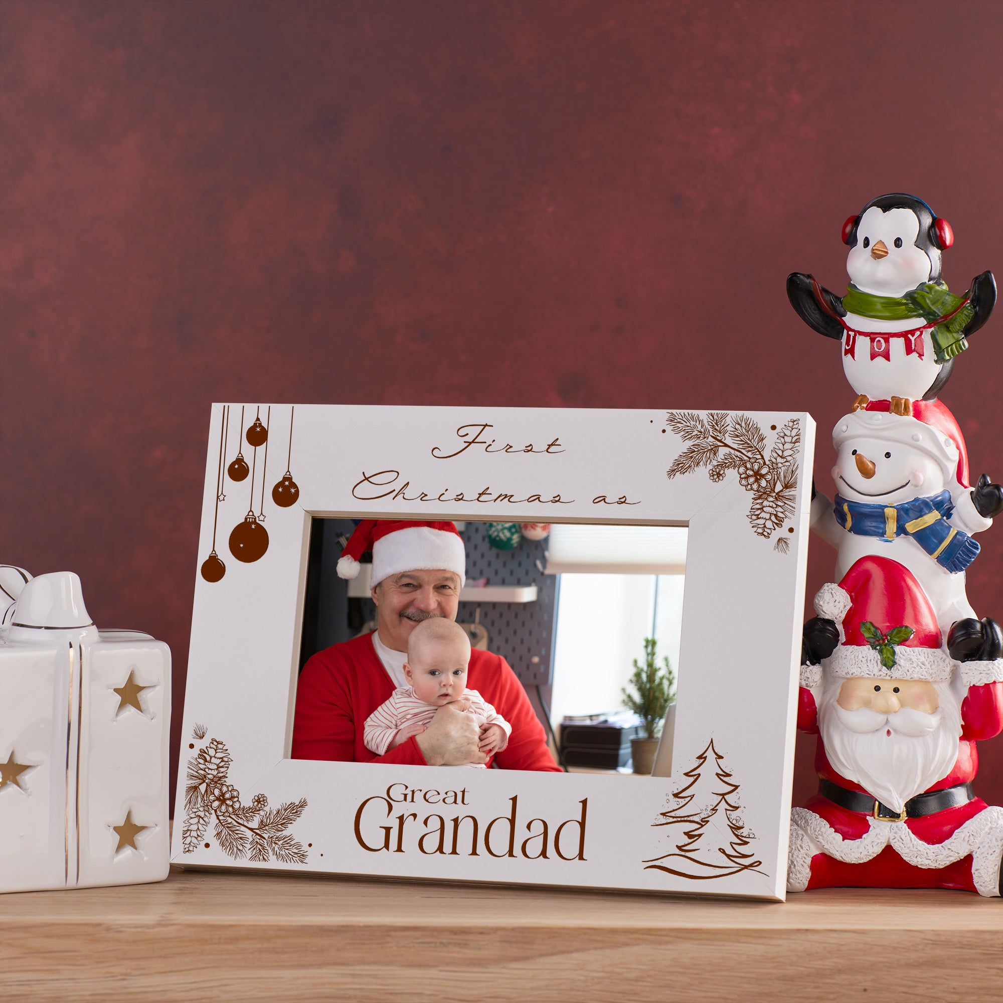 First Christmas As Great Grandad Photo Frame Gift Photo Frame ukgiftstoreonline White 6x4 Inch