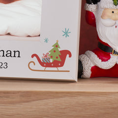 Personalised My First Christmas Photo Picture Frame Portrait With Sleigh