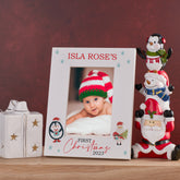 Personalised My First Christmas Photo Picture Frame Portrait With Santa