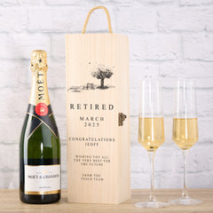 Personalised Elegant Retirement Champagne or Wine Bottle Holder Gift