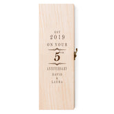 Personalised Wooden Wine or Champagne Box 5th Anniversary Celebration