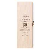 Personalised Wooden Wine or Champagne Box 30th Anniversary Celebration