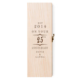 Personalised Wooden Wine or Champagne Box 25th Anniversary Celebration
