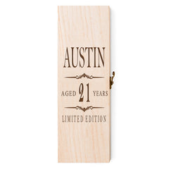 Personalised Wooden Wine or Champagne Box 21st Birthday Gift For Him