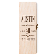 Personalised Wooden Wine or Champagne Box 40th Birthday Gift For Him