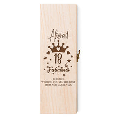 Personalised Wooden Wine or Champagne Box Fabulous 18th Birthday Gift