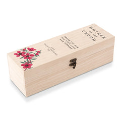 Mother Of The Groom Gift Personalised Bottle Box Wedding Champagne Wine Floral Design