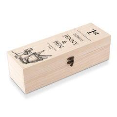 Personalised Wooden Wine or Champagne Box Gift For 1st Anniversary