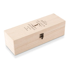 Personalised Wooden Wine or Champagne Box 1st Anniversary Celebration