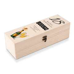 Personalised Colourful Wooden Wine or Champagne Box Gift 18th Birthday