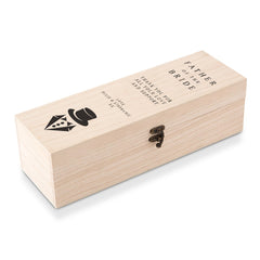 Father Of The Bride Gift Personalised Bottle Box Wedding Champagne Wine Top Hat Design