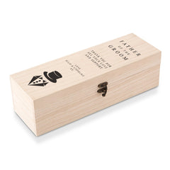 Father Of The Groom Gift Personalised Bottle Box Wedding Champagne Wine Top Hat Design