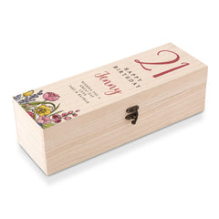 Personalised Wooden Wine or Champagne Box Gift For Her 21st Birthday Champagne Bottle Holder ukgiftstoreonline