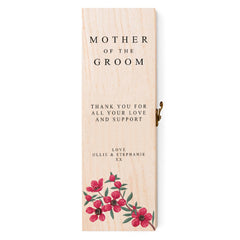 Mother Of The Groom Gift Personalised Bottle Box Wedding Champagne Wine Floral Design