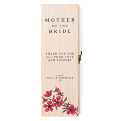 Mother Of The Bride Gift Personalised Bottle Box Wedding Champagne Wine Floral Design
