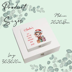 Personalised White Elf On The Shelf Wooden and Ribbon Style Christmas Keepsake Gift