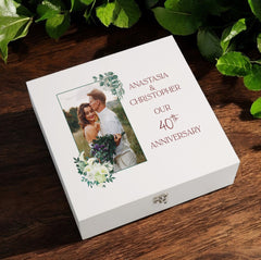 Personalised 40th Anniversary Couple Gift Custom Photo Anniversary Keepsake Box Wedding Day Memory Gifts