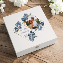 Personalised Luxury Wedding Couple Gift Custom Photo Keepsake Box Wedding Day Memory Gifts