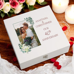 Personalised 40th Anniversary Couple Gift Custom Photo Anniversary Keepsake Box Wedding Day Memory Gifts