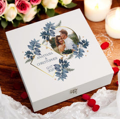 Personalised Luxury Wedding Couple Gift Custom Photo Keepsake Box Wedding Day Memory Gifts
