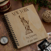 Personalised Large Engraved Wooden Photo Album New York Holiday