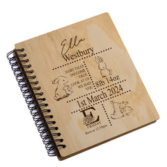 Personalised New Baby Photo Album Gift Rabbit Design Baby Boy Photo Album ukgiftstoreonline