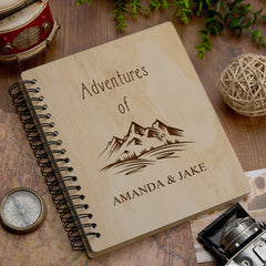 Personalised Large Engraved Adventures Holiday Travel Photo Album With Mountains