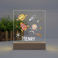 Personalised LED Space Star Lamp, Kids Night Light Gift, Baby Night Light, Birthday Gifts for Kids, Kids Bedroom Nursery Table Light